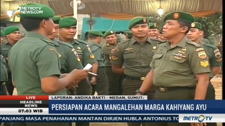 Personel TNI Gelar Apel Pengamanan Prosesi Pemberian Marga untuk Kahiyang