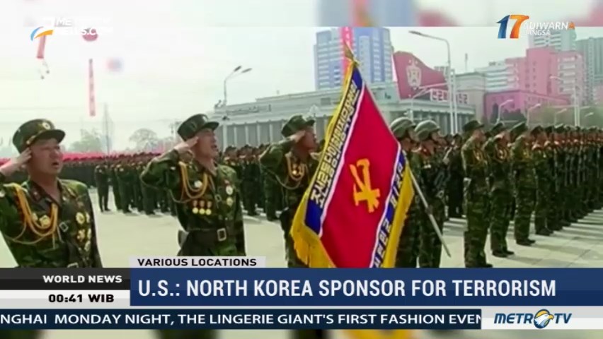 US: North Korea Sponsor for Terrorism
