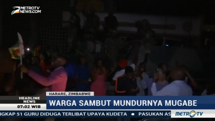 Warga Zimbabwe Turun ke Jalanan Rayakan Mundurnya Presiden Mugabe