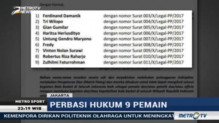 Perbasi Sanksi 9 Pemain Terkait Kasus Pengaturan Skor IBL