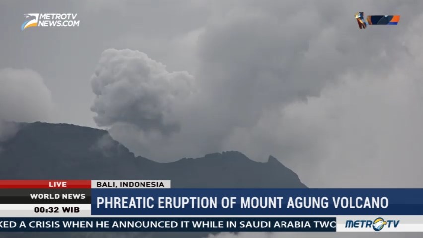 Phreatic Eruption of Mount Agung Volcano