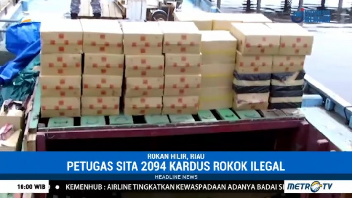Petugas Gabungan Tangkap Kapal Pembawa 2.094 Kardus Rokok Ilegal
