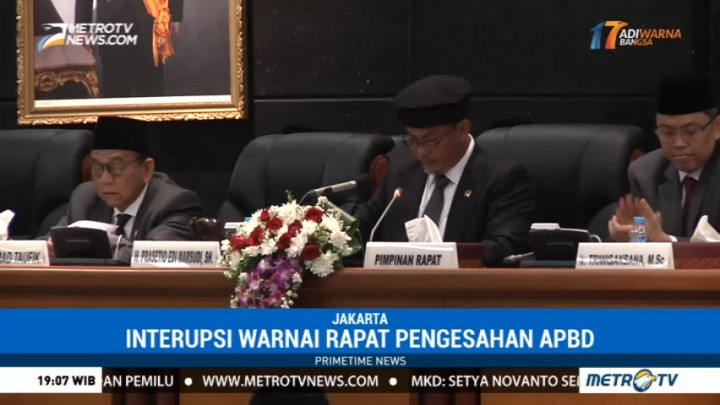 Hujan Interupsi, DPRD Sahkan APDB DKI 2018 Sebesar Rp77,1 T