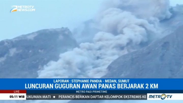 Guguran Awan Panas Gunung Sinabung Berjarak 2 Km