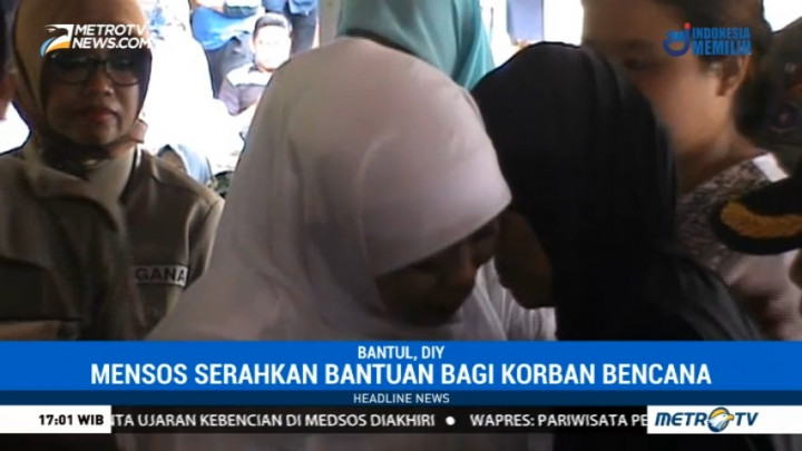 Mensos Berikan Santunan untuk Korban Banjir dan Tanah Longsor di Bantul