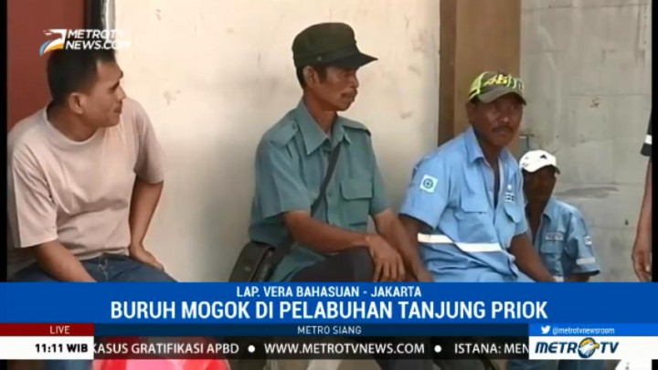 Ribuan Buruh Pelabuhan di Tanjung Priok Mogok Kerja
