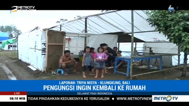 Bosan, Sebagian Pengungsi Gunung Agung Ingin Pulang