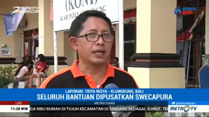 BPBD: Seluruh Bantuan untuk Pengungsi Gunung Agung Dipusatkan di Swecapura