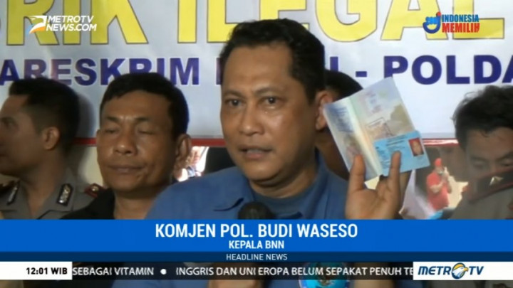 BNN: Bahan Baku Pembuatan Pil PCC Berasal dari Tiongkok dan India