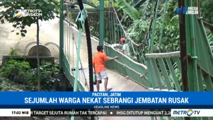 9 Jembatan Sungai Grindulu di Pacitan Rusak Diterjang Banjir