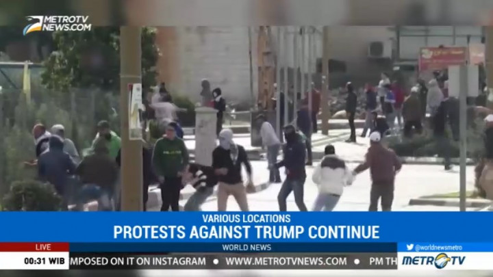 Protests Against US Recognition of Jerusalem as Israel's Capital Continue Friday