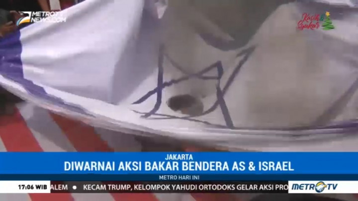 Unjuk Rasa Tolak Keputusan Trump Diwarnai Aksi Bakar Bendera AS dan Israel