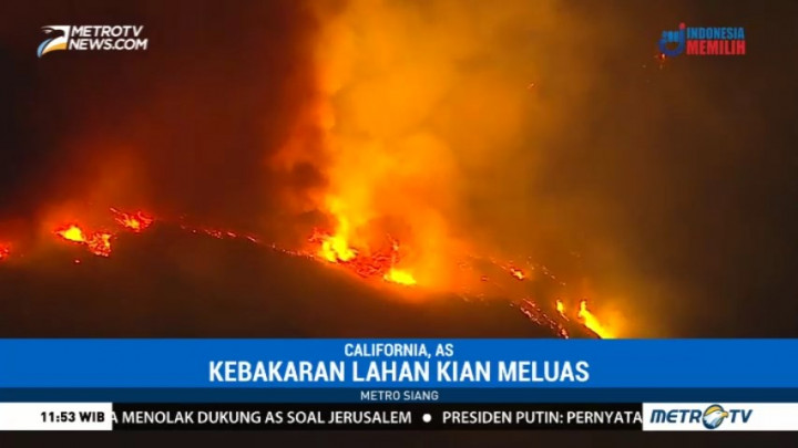 Kebakaran Lahan di California Kian Meluas