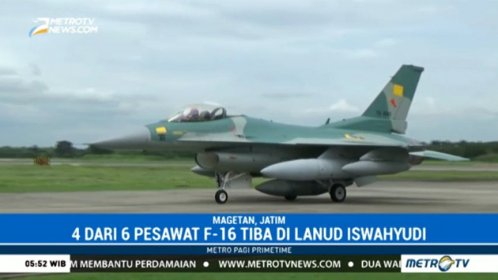 4 Pesawat F-16 Hibah dari AS Tiba di Lanud Iswahjudi