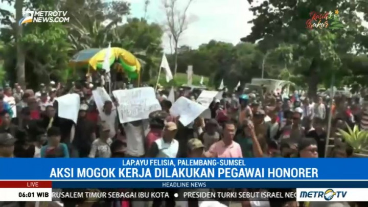 Pekerja Dinas PU Lampung Utara Mogok Kerja