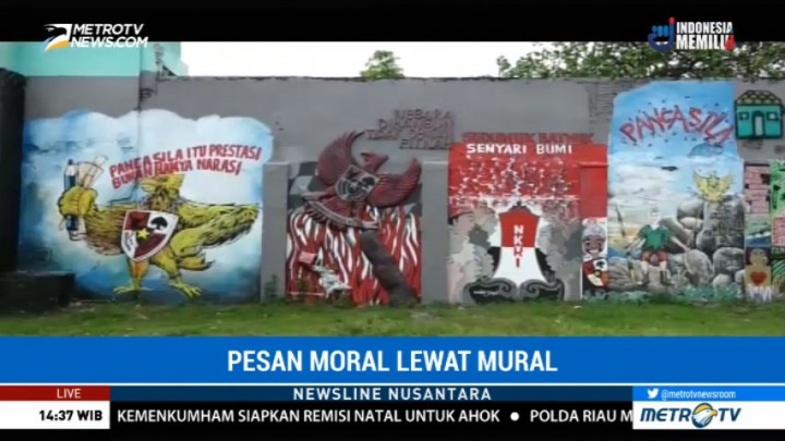 Pesan Moral Lewat Mural di Tembok Kridosono