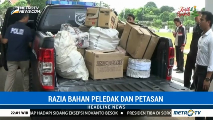 Polisi Sita 100 Kg Bahan Peledak dan Ribuan Petasan di Tangerang