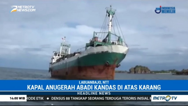 Kapal Anugerah Abadi Tabrak Karang di Labuan Bajo, Puluhan Penumpang Dievakuasi
