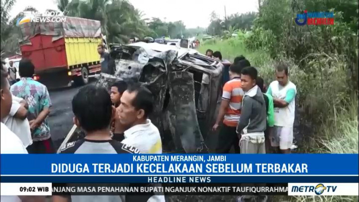 Mobil Pembawa BBM Ilegal Terbakar di Jalinsum, 2 Orang Tewas