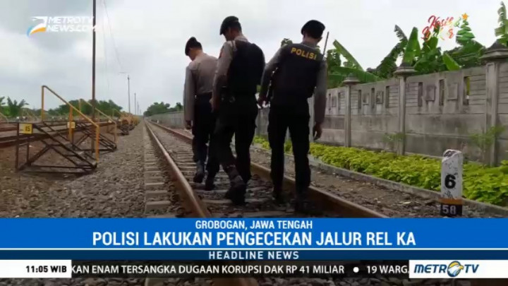 Polres Grobogan Cek Rel KA Jakarta-Surabaya Jelang Libur Akhir Tahun