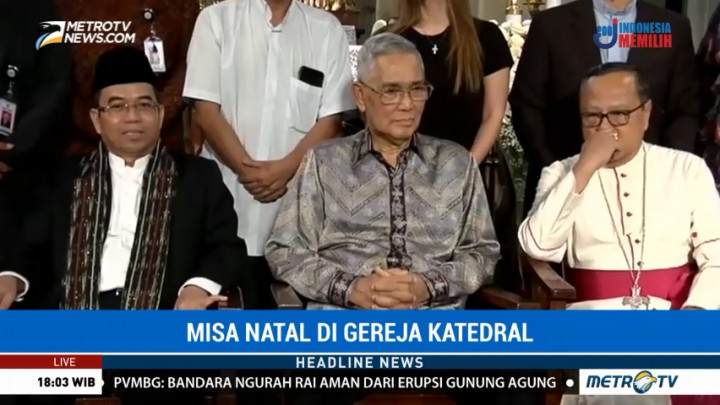 Yudi Latif & Try Sutrisno Hadiri Misa Natal di Gereja Katedral