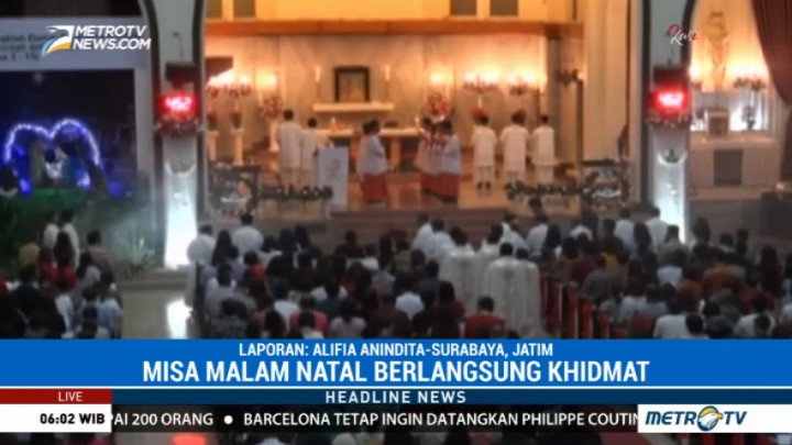 Misa Natal di Katedral Surabaya Digelar 4 Kali