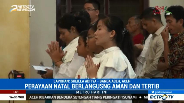Ratusan Umat Ikuti Misa Natal Gereja Katolik Hati Kudus Aceh