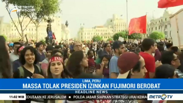 Massa Demo Tolak Presiden Peru Izinkan Fujimori Berobat