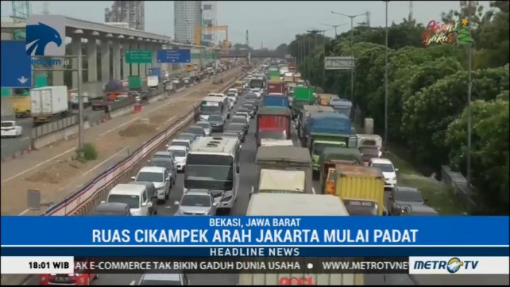 Lalin Tol Cikampek Arah Jakarta Mulai Padat