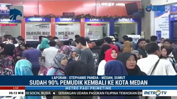 90 Persen Pemudik Kembali ke Medan Melalui Stasiun Medan