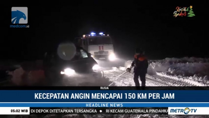 Rusia Diterjang Badai Salju