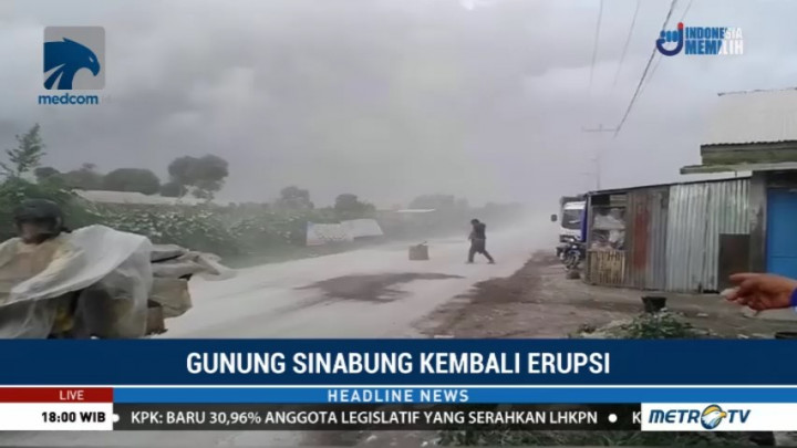 Hujan Abu Vulkanis Sinabung Sempat Terjadi di Kawasan Karo