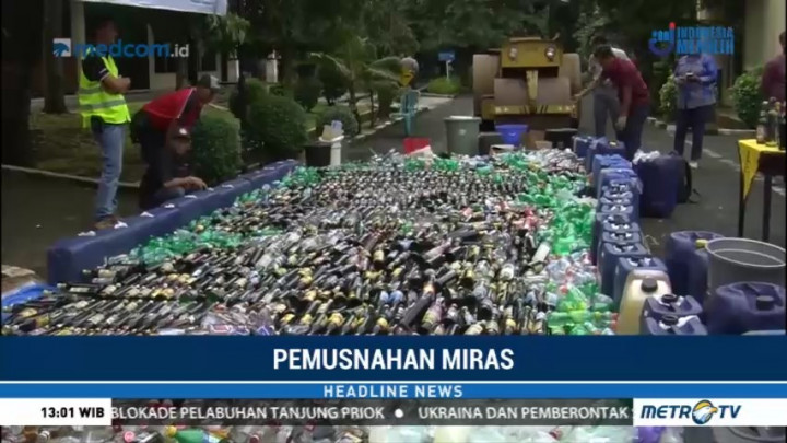 Polres Banyumas Musnahkan Ribuan Botol Miras