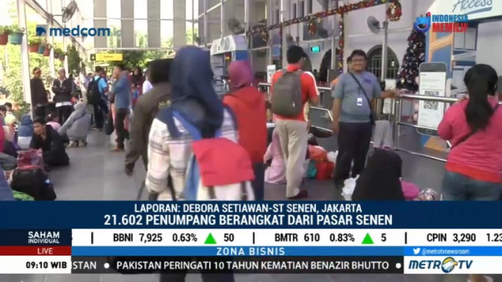 Hari Ini, Stasiun Pasar Senen Berangkatkan 21.602 Penumpang