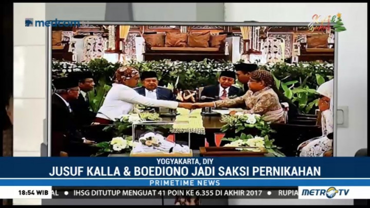JK dan Boediono Jadi Saksi Pernikahan Putri Mensesneg