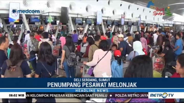 Penumpang Pesawat di Bandara Kualanamu Melonjak