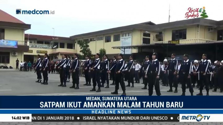 1.600 Satpam Ikut Amankan Malam Tahun Baru di Medan