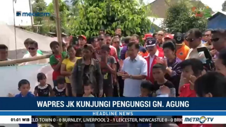 JK Kunjungi Pengungsi Gunung Agung