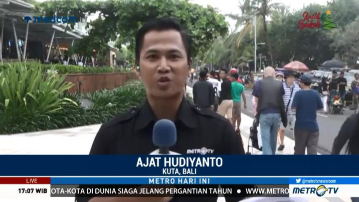 Jalan Menuju Pantai Kuta Ditutup untuk Kendaraan
