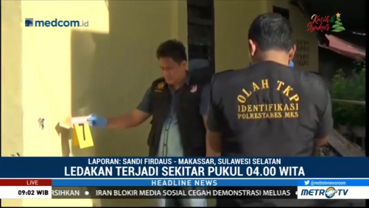 Polisi Olah TKP Penyerangan Polres Bontoala