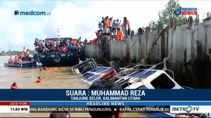 Speedboat Tenggelam di Tanjung Selor, 8 Tewas dan 18 Lainnya Hilang