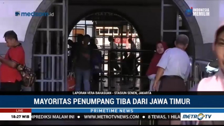 Penumpang yang Tiba di Stasiun Senen Didominasi dari Jatim