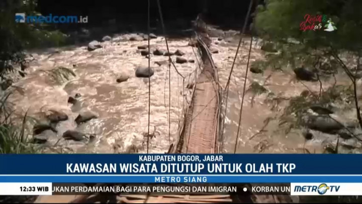 Polisi Olah TKP Jembatan Gantung Penangkaran Rusa Cariu