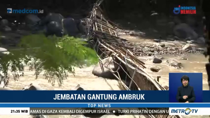 Begini Kondisi Jembatan Gantung yang Ambruk di Bogor