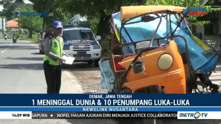 Minibus Tabrak Odong-odong di Demak, Seorang Anak Tewas