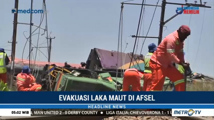 Lokasi Tabrakan Maut Kereta dan Truk di Afsel Mulai Dibersihkan