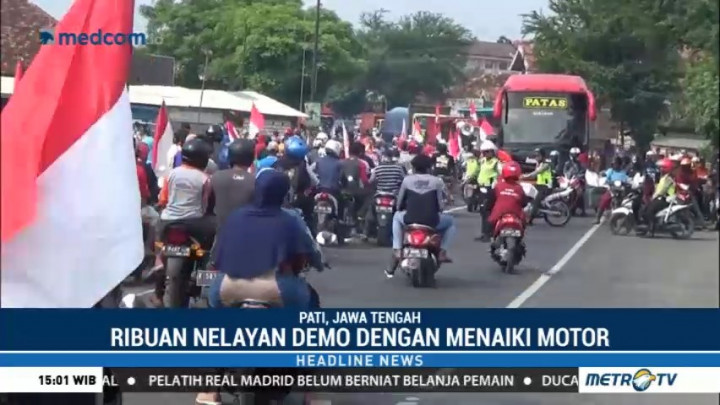 Ribuan Nelayan di Pati Tuntut Pemerintah Legalkan Cantrang