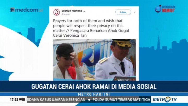 Gugatan Cerai Ahok Ramai di Media Sosial