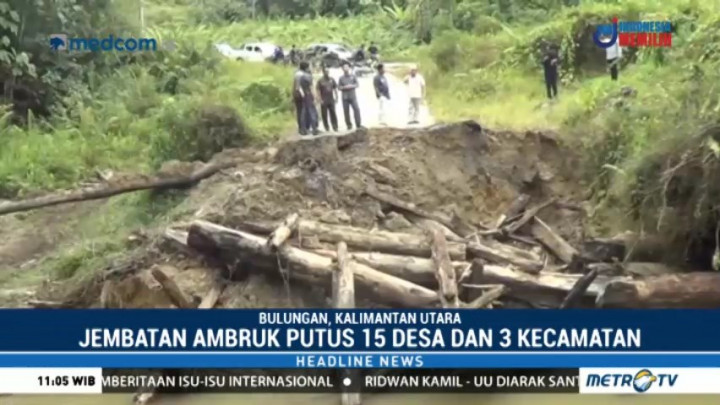 Jembatan Ambruk, Tiga Kecamatan di Bulungan Terisolir
