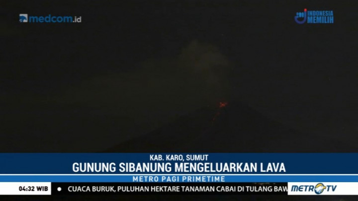 Gunung Sinabung Kembali Keluarkan Lava Pijar
